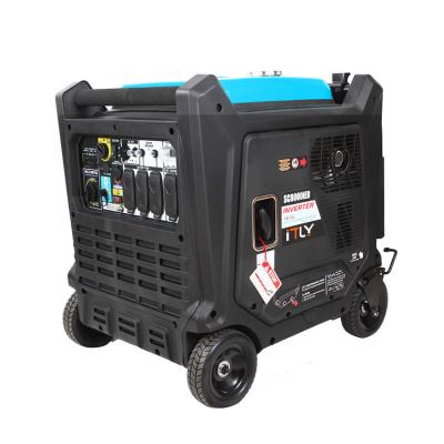 China Small Generator Supply Electric Power Ewell 7KW Digital Invertersuper Inverter Generator With Handle And Wheels Gasoline Generator for sale