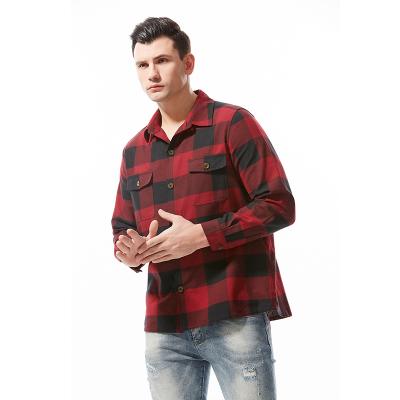 China Spring and Autumn Style Loose Leisure Campus Men's Breathable Long Sleeve Plaid Shirt for sale