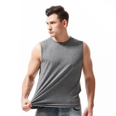 China Custom Fashion Knit Casual Men Breathable Round Neck Sleeveless T-Shirts for sale