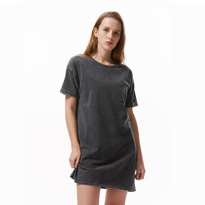 China Logo Ladies Large Size Breathable Casual Comfortable Custom T-shirt Dress for sale