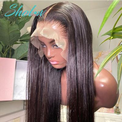 China Wholesale Silky Straight Double Wave 13X4 13X6 HD Lace Band Swiss Drawn Wig,Virgin Raw Cuticle Aligned Wig,Brazilian Hair Lace Front Wig for sale