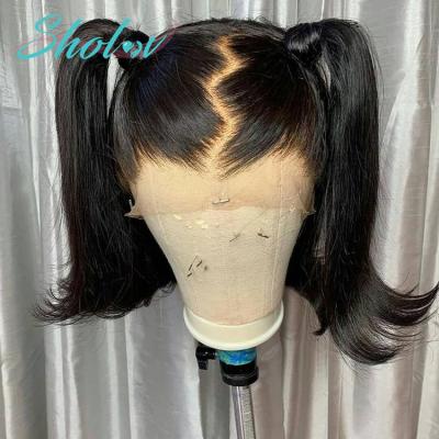 China Silky Straight Wave Wig Seller Virgin Cuticle Aligned Glueless 13*6 HD Malaysian Transparent Lace Front Human Hair Straight Hair Wig for sale