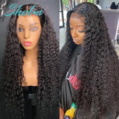 China Unprocessed Brazilian Peruvian Curly Virgin Hair Water Wave Wig 100% Full Lace Water Curls Hair Lace Front Wigs Unprocessed Brazilian Cuticle Aligned Wigs for sale