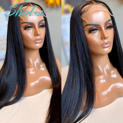 China Cuticle Aligned Hair Lace Front Wig 100% Unprocessed Brazilian Raw Natural Swiss Straight Silky Straight Wave Lace Headband Wig Vendor Color for sale