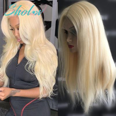 China Full Lace Front Wig Raw Malasyia Human Hair Sholov 613 Hd Wave Frontal Wig Blonde Cheap Transparent Lace Silky Straight Hair For Black Women for sale