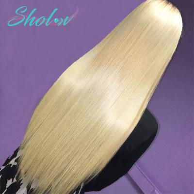 China Silky Straight Wave Sholov Blonde Hair Bundles Ombre 10A Grade Cuticle Aligned Human Hair 613 Pre Colored Virgin Brazilian Blonde Hair Extension for sale