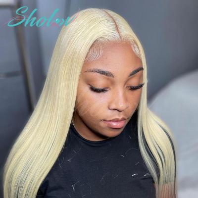 China Cambodian Raw Silky Straight Wave Hair Bundle Extension Sholov Pre Colored 613 Virgin Hair Extension 1b-27 30 Blonde Cuticle Aligned for sale