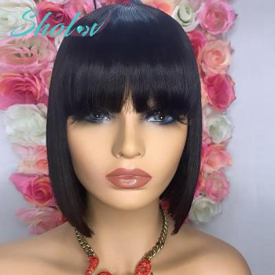 China Bob Wig Natural Human Hair Hd Short Wave Front Wig Full Lace Front Wig Raw Indian Virgin Transparent Lace Cheap Straight Silky Straight Hair for sale