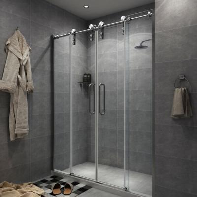 China Modern Frameless Glass Sliding Shower Door With Glass Shower Door Hardware Track Kit for sale