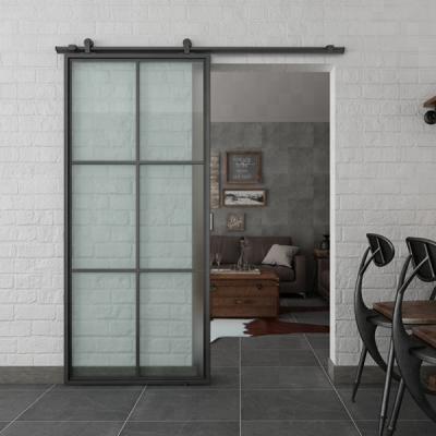 China Sliding Door Modern French Steel Framed Glass Door Metal With Hardware Kit for sale