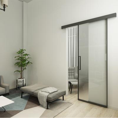 China Sliding New Design European Style Glass Aluminum Frame Barn Door Black Sliding for sale