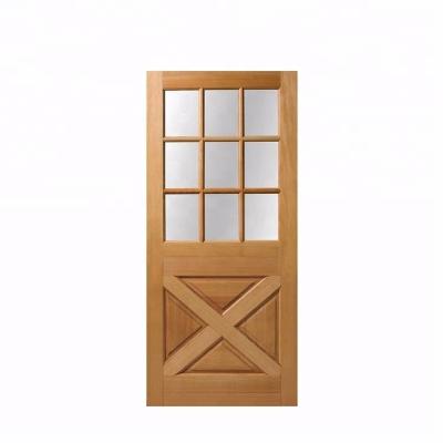 China Country Style Bedroom Barn Door Modern Rustic Simple Teak Wood Wooden Door Design for sale