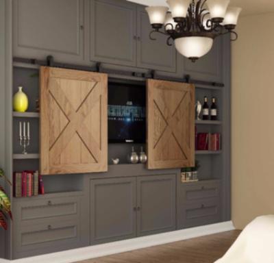 China Rustic Sliding Barn Doors - Modern Industrial TV Look - Mini Antique Sliding Barn Doors for sale