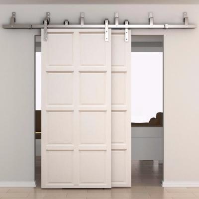 China Modern Stainless Steel Double Swept Bypass Open Sliding Barn Door Hardware for sale