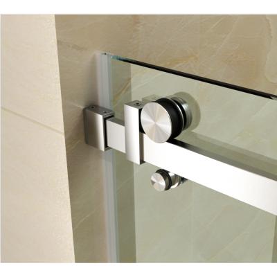 China Modern Frameless Shower Doors Hardware Seal Strip Glass Glass Sliding Shower Door Accessories Hardware Track Kit for sale