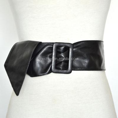 China ALLOY PU Faux Soft Leather Obi Belt Vintage Wide Cinch Waist Belt With Buckle for sale