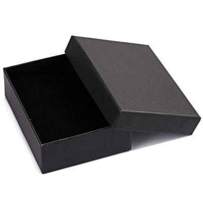 China Recycled Materials Cotton Filled Black Matte Color Jewelry Gift And Retail Boxes for sale