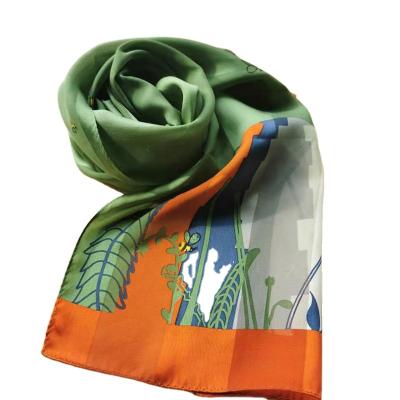 China custom printed silk scarf skin friendly fashion skin friendly chiffon long stripe satin for sale