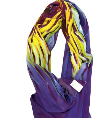 China Custom Crepe Square Sand Washed and Digital Printed Silk Scarves for sale