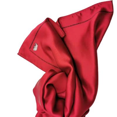 China Square scarf shawl custom logo printed organic and breathable silk charmeuse satin scarves for senior ladies for sale