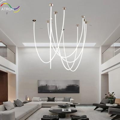 China Waterproof Anti Broken Hotel Lobby Pendant Light 360 Degrees Living Lamp Modern Bright Linear Lighting LED Packing Room Hotel ROHS Support Modern Pendant Light for sale