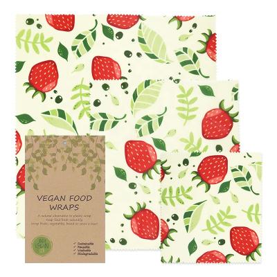 China Reusable Biodegradable Organic Food Wrap BSCI Factory Direct Sale Cloth Vegan Soy Wax Food Wrap No Beeswax for sale