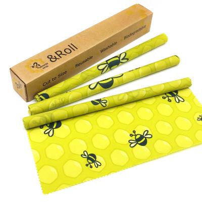 China Eco - Friendly Reusable Environmentally Friendly Cup To Size Roll Beeswax Food Wrap 1m for sale