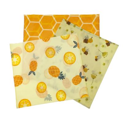 China Customized beeswax food wrap pattern cotton bags and wrap eco-friendly reusable beeswax for sale