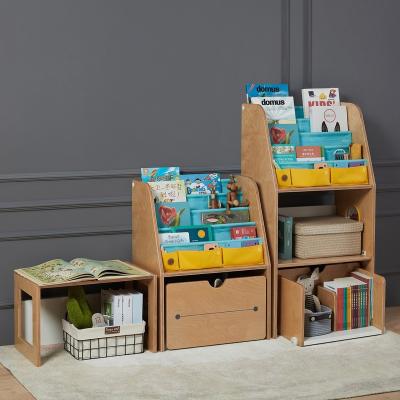 China Eco-friendly Modern Combo Wooden Room Children Shelf Rack Toy Storage Bookcase Children Kids Cabinets for sale