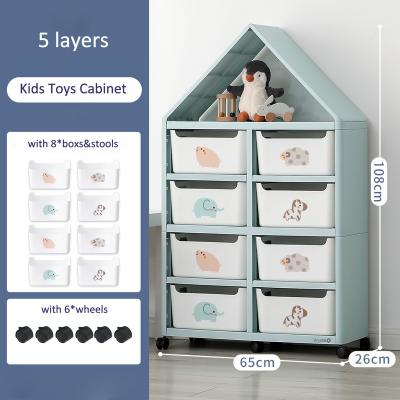 China Modern. Popular Kids Book Holder Toy Chest Storage Plastic Kids Shelf Cabinets Kids Toys Books Storage for sale