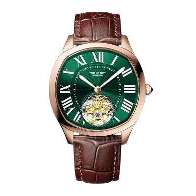 China Pindu Date Automatic Watch Men Wristwatch Luxury Classic Stainless Steel Square Cut Out Tourbillon Automatic Mechanical Watch for sale