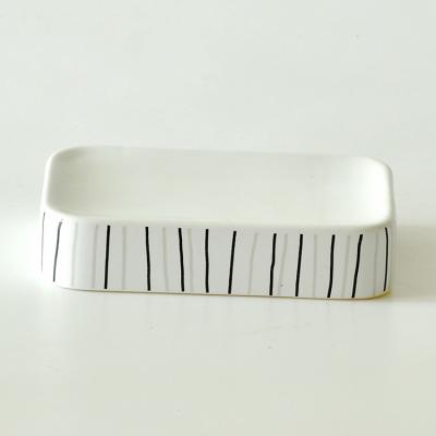 China Mordern JIA SHUN Home Hotel Bathroom Accessories Square White Ceramic Soap Dish Wholesale for sale