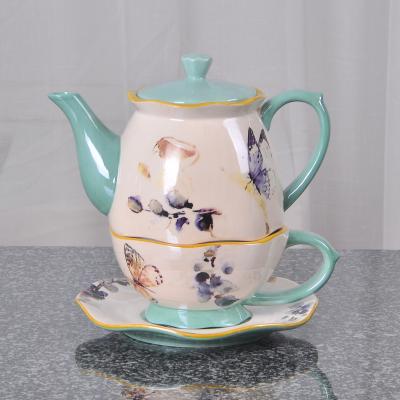 China JIASHUN Ceramic Tea And Coffee Pot Sets Eco - Friendly For One Person for sale