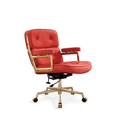 China Adjustable Gold Red Back Visitor Chair Foreskin Swivel Chair (Height) Executive Office for sale