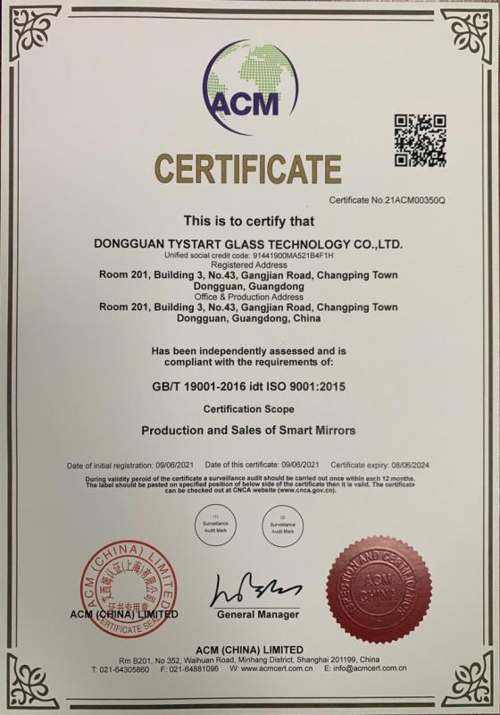 ISO9001 - Dongguan Tystart Glass Technology Co., Ltd.