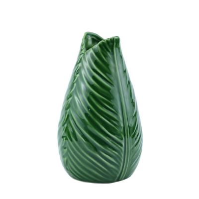 China Modern Simple Indoor Green Chandelier Plant Shape Ceramic Flower Pot And Vase For Home Decor for sale