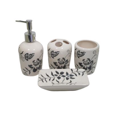 China Sustainable Chinese Folk Porcelain Ceramic Bathroom Set Luxury Accessories for sale