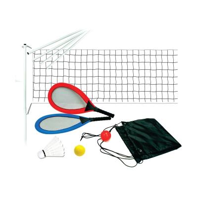 China Outdoor sport game badminton racket set for kids plastic tennis rackets badminton 3-in-1 net set for sale