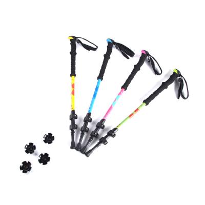 China Lightweight Easy Lock EVA Carbon Fiber Trekking Poles 3-Section Hiking Poles Nordic Walking Poles for sale