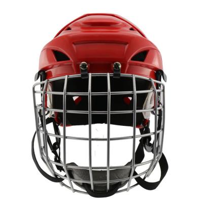 China Premium Quality PP Outshell Ice Hockey Player Half Covered White Helmet With Full Face Cage for sale