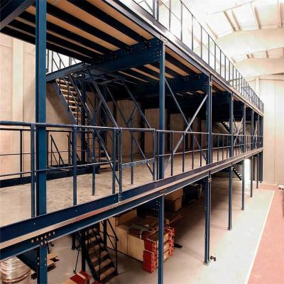 China Corrosion Protection Warehouse Storage Platform Design Heavy Steel Structure Building Modular Mezzanine for sale