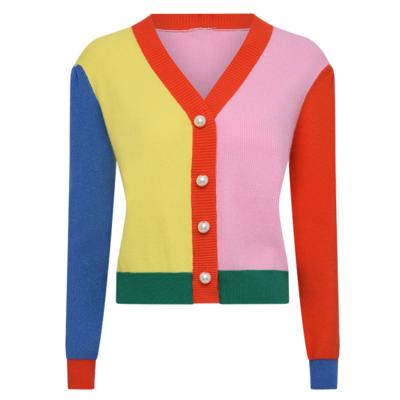 China Anti-Wrinkle OEM & ODM Custom Women Sweater Long Sleeve Knitwear Jacquard Knitwear Women Cardigan Sweater Women for sale