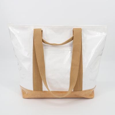 China Handled BSCI factory Wholesale Purchasing High Capacity Waterproof Portable Handbag Shopping Washable Dupont Kraft Paper Bag for sale