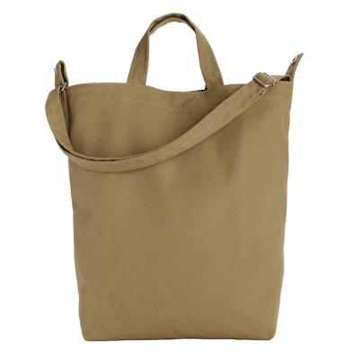 China Handled heavy duty cotton canvas tote bag thick canvas bag with long handle sustainable eco friendly bags for sale