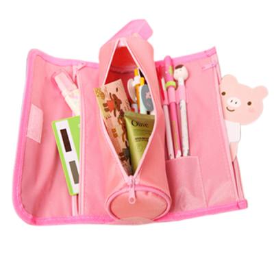 China Schools & Office Factory Production Canvas Student Pencil Bag Storage Stationery Bag Large Capacity Multifunctional Cosmetic Bag for sale