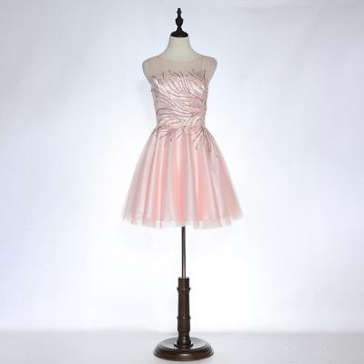 China Beaded Pink Chaozhou Prom Dress Evening Skirt Women Anti-static Party Dresses for sale