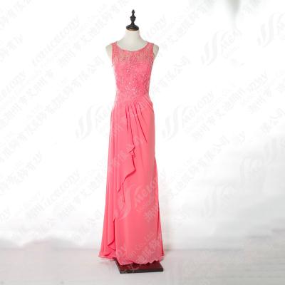 China Latest Anti-Static Backless Designs With Sequins Women Chiffon Formal Dresses Pink Bridesmaid Dress for sale