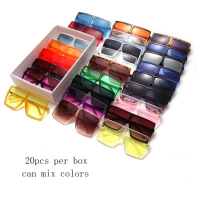 China Free Shipping 20pcs Hot Selling Fashion SKYWAY Sunglasses Women Oversized Box Square Sun Glasses Shading Sun Glasses for sale