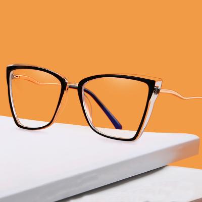 China For SKYWAY Oversized TR90 Metal Light Blue Light Ringot Reading Glass Anti Glasses Shape Thin Temple Optical Glasses Frames for sale