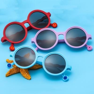 China Multicolor Comfortable Sun Glass Frame Fashion Temple Children Tr90 Ultraviolet-proof Round Sunglasses SKYWAY Fashion Sun Glasses for sale